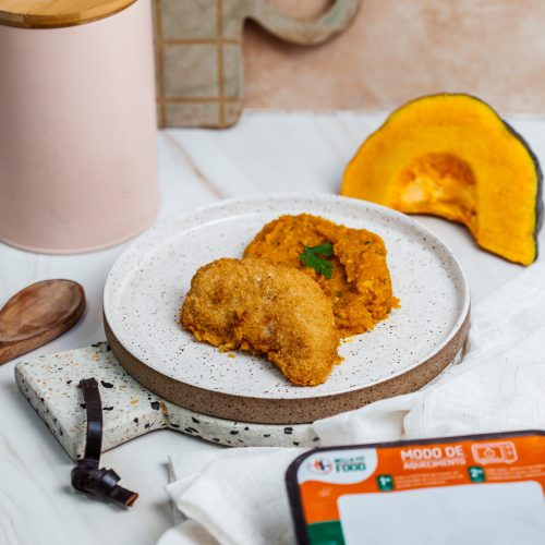 FRANGO EMPANADO COM PURÊ DE ABÓBORA - LOW CARB 200G